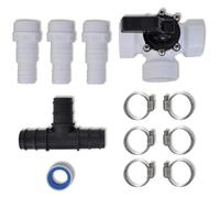 Kit de dérivation chauffage solaire piscine - vidaXL - Vanne 3 voies - Connecteur en T - Colliers acier