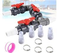Kit de dérivation pour piscine, ? 50 mm, kit de raccordement pour pompe à chaleur de piscine, kit de dérivation pour piscine comprenant des tuyaux et des adaptateurs de 32 mm et 38 mm, pour un contrôl