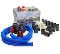 Kit de dérivation pour pompes à chaleur et installations solaires – 19 pièces - Dérivation universelle pour piscine et chauffage solaire - Régulation du débit d'eau pour chauffage de piscine et échang