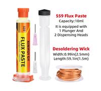 Kit de désoudage 559 avec pâte à souder NC-559 en seringue, fil de désoudage pour réparation et reprise de composants électroniques PCB 559 Combo 1YW