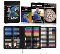 Kit de dessin 112 pièces Fournitures artistiques professionnelles avec carnet de croquis 3 couleurs et livre de CRAYON DE COULEUR