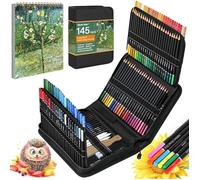 Kit de dessin professionnel - CACTOSE - SMBTZ-145 - 145 pièces - 120 crayons de couleur - Mallette nylon et carnet A4