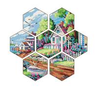 Kit de dessous de verre pour peinture diamant - Ensemble hexagonal empilable de 7 pièces, activité créative de bricolage, accessoires décoratifs de protection de table faits à la main | Idéal
