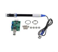 Kit de détection de pH professionnel avec module régulateur et électrode BNC pour projets Arduino surveillance de la qualité de l'eau de Ph0-14 (module + noir)