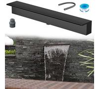 Kit de déversoir de Cascade 110 cm avec Pompe et Lame de Cascade incluses, pour terrasse, Jardin et rocaille, Design Noir, idéal pour Les aménagements Aquatiques extérieurs.
