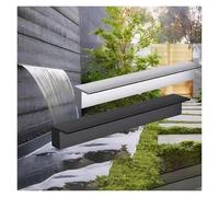 Kit de déversoir de cascade avec tubes ondulés pour extérieur, kit de déversoir de cascade en acier inoxydable pour bassins extérieurs - Fontaine d'eau à encastrer à monter soi-même avec rac