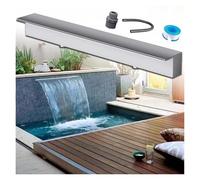 Kit de déversoir de cascade avec tuyau ondulé pour extérieur, déversoir de cascade en acier inoxydable pour bassins extérieurs, boîte de pulvérisation murale encastrée de 183 à 30,5 cm de la