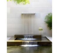 Kit de déversoir de cascade avec tuyau ondulé pour extérieur, déversoir de cascade en acier inoxydable - Fontaine de piscine de 100 cm pour bassin de jardin, spa et décoration de patio, élém