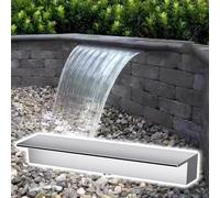 Kit de déversoir de cascade avec tuyau ondulé pour extérieur, déversoir de cascade personnalisable en acier inoxydable pour fontaines intérieures/extérieures - 132 cm (52 pouces) - Idéal pou