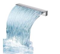 Kit de déversoir de cascade avec tuyau ondulé pour extérieur, déversoir de cascade personnalisable pour piscines et bassins, fontaine en acier inoxydable avec raccord PVC, 50 cm de large, id