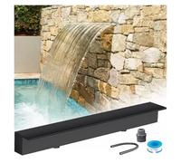 Kit de déversoir de cascade avec tuyaux ondulés pour extérieur, kit de déversoir de cascade moderne en acier inoxydable pour piscines et bassins de jardin, fontaine murale élégante pour la d