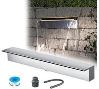 Kit de déversoir pour Cascade 100 cm, sans Pompe, idéal pour terrasse, Jardin, rocaille, Lame argentée pour de Magnifiques Jeux d'eau.