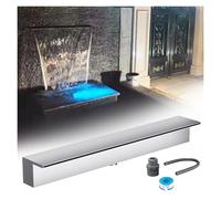 Kit de déversoir pour cascade extérieure avec tuyaux ondulés, fontaine extérieure sur mesure en acier inoxydable avec déversoir pour jardin et terrasse, tailles 72-12 pouces, bec mural moder