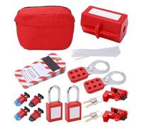 Kit de dispositif de verrouillage de disjoncteur, kit d'ouverture Padlock loto label hasps cadenas avec clé pour le verrouillage de disjoncteurs électriques chimiques industriels