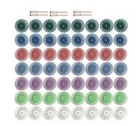 Kit de disque à poils radiaux de 1 pouce brosse abrasive 1/8 pouces 3,2.35mm roue de polissage de détail de tige for accessoires d'outils rotatifs Dremel DShanLa (Color : 56PCS Mix grit set, Size :