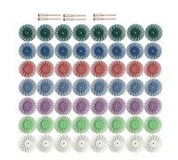 Kit de disque à poils radiaux de 1 pouce brosse abrasive 1/8 pouces 3,2.35mm roue de polissage de détail de tige for accessoires d'outils rotatifs Dremel DShanLa (Color : 56PCS Mix grit set, Size :