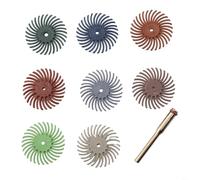 Kit de disques à poils radiaux | Brosse abrasive de 2,5 cm avec tige de 3 m pour outils rotatifs | Ensemble de roues de polissage en nylon pour le travail du bois | Bijoux | Laboratoire dentaire | et