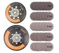 Kit de disques abrasifs pour bois - Accessoires pour ponceuse excentrique - Disque abrasif de 150 mm - 30 pièces. Disques abrasifs velcro de 125 mm - Céramique - Pour ponceuses excentriques