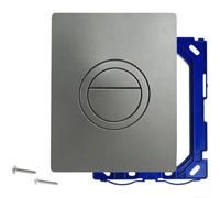 Kit de double robinet de chasse d'eau moderne avec bouton poussoir - Finition noire mate - Matériau ABS - Système de montage supérieur - 19,7 x 15,6 cm (gris)