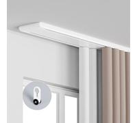 Kit de double tringle à rideaux robuste - Rail de plafond réglable et silencieux pour salon, chambre et salle de bain - Système de cloison invisible et durable pour une ouverture et une ferm