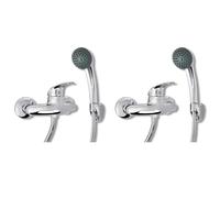 vidaXL Mitigeur de douche avec pomme de douche – Kit 2 pièces Gris