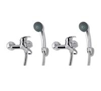 vidaXL Robinet de douche Mitigeur avec pomme de douche 2 pcs.