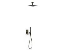Kit de douche 2 voies Cuadro pour boîtier encastré Rapid-box Noir Bronze - TRES 00638003KMB