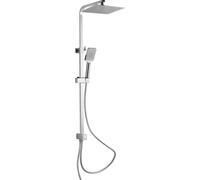 Kit de douche SILVER RAIN de SCHÜTTE, grande douche à effet pluie, douchette à main avec 3 jets, barre de douche réglable en hauteur, chrome