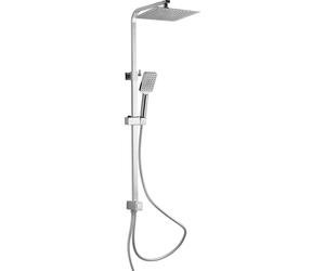 Kit de douche SILVER RAIN de SCHÜTTE, grande douche à effet pluie, douchette à main avec 3 jets, barre de douche réglable en hauteur, chrome