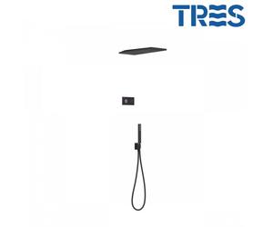 Kit de douche thermostatique électronique et encastré SHOWER TECHNOLOGY Noir Mat - TRES 09288551NM