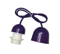 Kit de douille avec câble de 1 m, fleuron et culot E27 en violet. Idéal pour ajouter une touche moderne et élégante à vos espaces. Parfait pour éclairer n'importe quelle pièce.