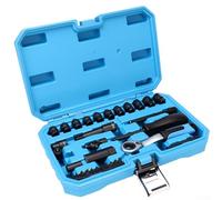 Kit de douilles à cliquet passe-partout conçu pour les zones difficiles à atteindre, design antidérapant à extrémité ouverte pour écrous dénudés, ensemble d'outils complet bleu, 28 pièces (31 pièces)