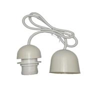 Kit de douilles avec câble et fleuron, culot E27, 1 mètre de long en couleur ivoire, idéal pour apporter une touche élégante et moderne à vos espaces, parfait pour vos projets de décoration.