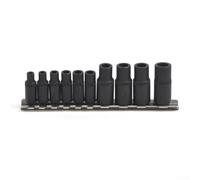 Kit de douilles métriques pour robinet 12 mm max oxyde noir | Convient pour les robinets jusqu'à 12 mm, design carré, construction en acier allié, finition oxyde noir