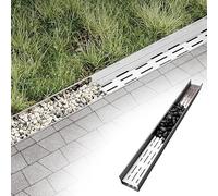 Kit de Drainage Canal en Acier Inoxydable Durable avec Grille | Revêtement décoratif en pavés, idéal for l'extérieur, les jardins et les trottoirs.(20x5cm(7 7/8x2"))