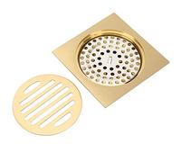 Kit De Drainage De Douche, Ensemble De Drainage De Sol en Laiton pour Salle De Bain avec Couvercle De Crépine Amovible Carré Anti-colmatage, Fournitures De Drainage d'eau pour Cuisine Et Toilettes