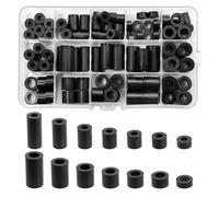 Kit de Entretoises Noir, 81 Pcs Rondelles d'Espacement Rondes, Entretoises de Colonne d'Isolation, Rondelles d'Espacement Rondes en ABS, pour Vis M6, M8, 14 Tailles Différentes, Noir