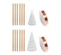 Kit de fabrication d'antennes de jardinage pour électrolyture, conductivité exceptionnelle, 4 fils de cuivre pur de 28 m, 8 piquets en bois pour plantes (grand)