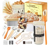 Kit de fabrication de pain au levain, comprenant 12 pièces : paniers de fermentation, lame de couteau à pain et racloir à pâte