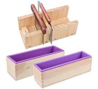 Kit de fabrication de savons : 2 moules en silicone + 2 couteaux en acier inoxydable + 1 couteau en bois