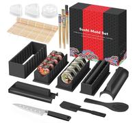 Kit de fabrication de sushis, 20 pièces, couleur noire, avec moules et accessoires
