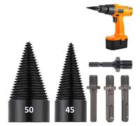 Kit de fendeur de bois, 45 + 50 mm, 6 pièces, pour perceuses
