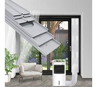 Kit de Fenêtre Climatiseur Mobile, Kit de Glissière de Fenêtre Climatiseur Portable, Kit Calfeutrage Fenêtre Coulissante Climatiseur Mobile avec Adaptateur de Tuyau (Ø15cm, 43-229cm)