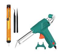 Kit De Fer À Souder Électronique 60W, Pistolet Soudage En Étain Durable Avec Interrupteur Lumineux, Équipement Thermique Externe For Micropuce Chauffage PréCis(5 pcs Kit)
