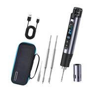 Kit de fer à souder HS-03 sans fil rechargeable avec 5 vitesses contrôlées par la température, 7S préréglé, batterie 250 ℃-450 ℃, 2600 mAh avec 3 pointes de soudure pour projets de bricolage