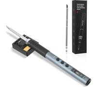 Kit de fer à souder numérique - Fer à souder portable - Pointe T12-K - Chauffage rapide - Réglage de la température de 180 à 450 °C - Noir