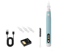 Kit de fer à souder sans fil de type C rechargeable et portable pour chauffage rapide pour appareils ménagers Fix Vert (bleu)
