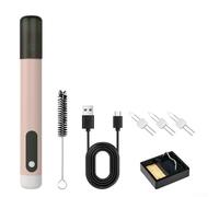 Kit de fer à souder USB, stylo chauffant sans fil avec batterie de 1100 mAh, charge rapide de type C pour réparation de bijoux, cire et travaux manuels (rose)