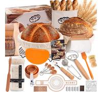 Kit de fermentation pour pain, comprenant 52 pièces, avec des paniers de fermentation de 25/23 cm, et un bocal pour levain de 700 ml