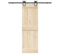 Kit de ferrures de porte coulissante 183 cm en acier revêtu par pulvérisation noir, capacité de charge de 100 kg, avec butée de porte, guide au sol, pour porte de chambre, porte d'entrée, montage